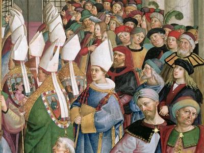 The Cardinals Processing Through the Crowd of Secular Onlookers, Detail from 'Aeneas Sylvius…