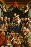 Madonna and Child Enthroned with Saints and Donors, 1552-Bernardino Lanino-Framed Stretched Canvas