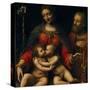 Bernardino Luini / 'The Holy Family', 16th century, Italian School, Oil on panel, 100 cm x 84 cm...-BERNARDINO LUINI-Stretched Canvas