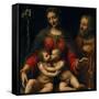 Bernardino Luini / 'The Holy Family', 16th century, Italian School, Oil on panel, 100 cm x 84 cm...-BERNARDINO LUINI-Framed Stretched Canvas