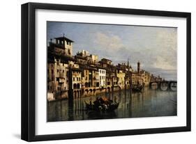 Bernardo Bellotto (1721-1780). The River Arno in Florence, 1742-Bernardo Bellotto-Framed Giclee Print