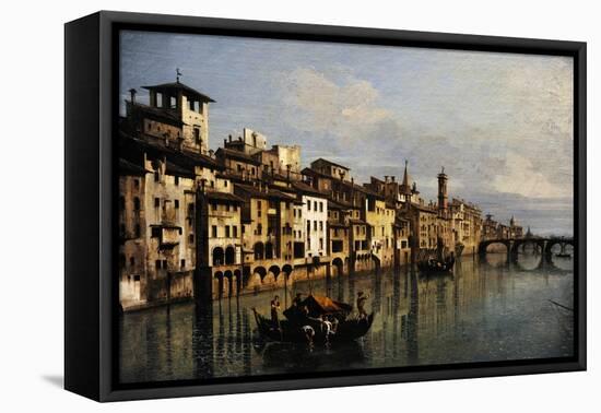 Bernardo Bellotto (1721-1780). The River Arno in Florence, 1742-Bernardo Bellotto-Framed Stretched Canvas