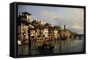 Bernardo Bellotto (1721-1780). The River Arno in Florence, 1742-Bernardo Bellotto-Framed Stretched Canvas