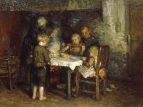 Supper in the Cottage-Bernardus Blommers-Framed Stretched Canvas