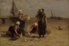 Fishwives on the Beach (Oil on Canvas)-Bernardus Johannes Blommers or Bloomers-Giclee Print