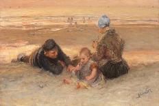 Fishwives on the Beach (Oil on Canvas)-Bernardus Johannes Blommers or Bloomers-Giclee Print