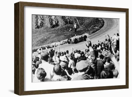 Bernd Rosemeyer Acclaimed by the Crowd, German Grand Prix, Nurburgring, 1936-null-Framed Photographic Print