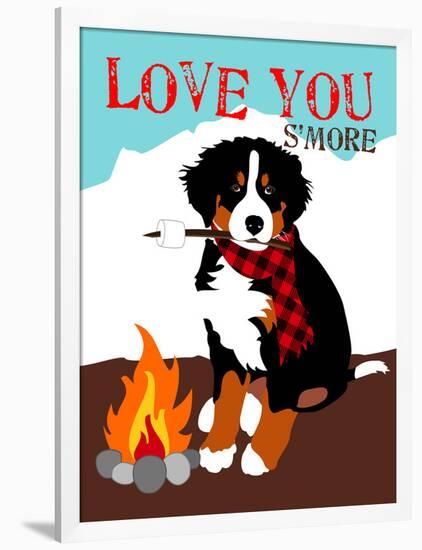 Bernese Mountain Dog - Love You S'More-Ginger Oliphant-Framed Premium Giclee Print