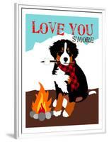 Bernese Mountain Dog - Love You S'More-Ginger Oliphant-Framed Premium Giclee Print