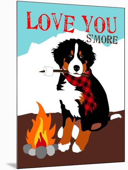 Bernese Mountain Dog - Love You S'More-Ginger Oliphant-Mounted Premium Giclee Print