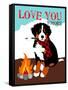 Bernese Mountain Dog - Love You S'More-Ginger Oliphant-Framed Stretched Canvas