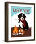 Bernese Mountain Dog - Love You S'More-Ginger Oliphant-Framed Art Print