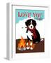 Bernese Mountain Dog - Love You S'More-Ginger Oliphant-Framed Art Print