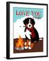 Bernese Mountain Dog - Love You S'More-Ginger Oliphant-Framed Art Print