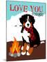 Bernese Mountain Dog - Love You S'More-Ginger Oliphant-Mounted Art Print