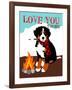 Bernese Mountain Dog - Love You S'More-Ginger Oliphant-Framed Art Print