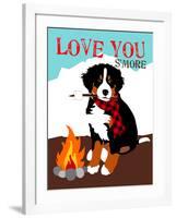 Bernese Mountain Dog - Love You S'More-Ginger Oliphant-Framed Art Print