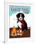 Bernese Mountain Dog - Love You S'More-Ginger Oliphant-Framed Art Print