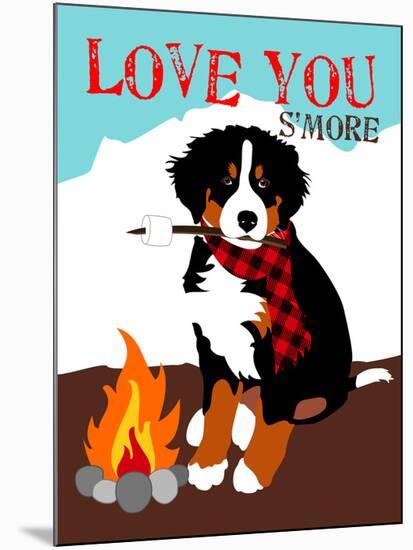 Bernese Mountain Dog - Love You S'More-Ginger Oliphant-Mounted Art Print