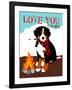 Bernese Mountain Dog - Love You S'More-Ginger Oliphant-Framed Art Print