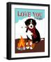 Bernese Mountain Dog - Love You S'More-Ginger Oliphant-Framed Art Print