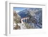 Bernina Train at Landwasser Viaduct, UNESCO World Heritage, Engadine, Switzerland-ClickAlps-Framed Premium Photographic Print