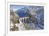 Bernina Train at Landwasser Viaduct, UNESCO World Heritage, Engadine, Switzerland-ClickAlps-Framed Photographic Print