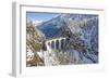 Bernina Train at Landwasser Viaduct, UNESCO World Heritage, Engadine, Switzerland-ClickAlps-Framed Photographic Print