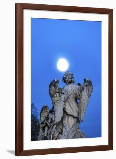 Bernini's Angel, Castel Ponte Sant Angelo, Rome, Italy.-William Perry-Framed Photographic Print