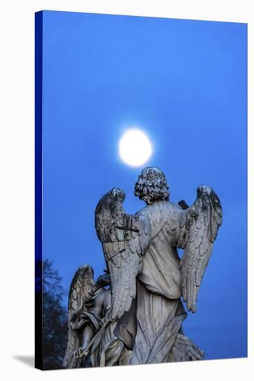 Bernini's Angel, Castel Ponte Sant Angelo, Rome, Italy.-William Perry-Stretched Canvas