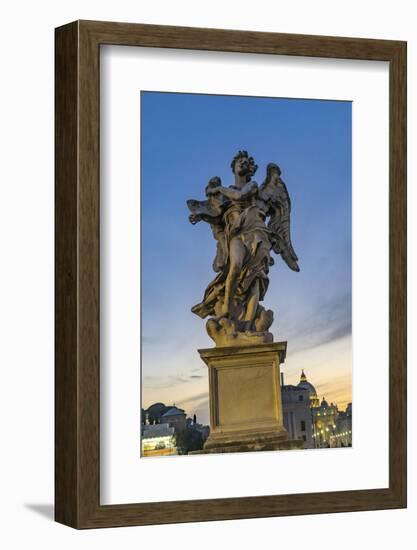 Bernini's Angel, Castel Ponte Sant Angelo Vatican, Rome, Italy.-William Perry-Framed Photographic Print