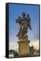 Bernini's Angel, Castel Ponte Sant Angelo Vatican, Rome, Italy.-William Perry-Framed Stretched Canvas