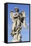 Bernini's Breezy Maniac Angels Statue on the Ponte Sant'Angelo, Rome, Lazio, Italy-Stuart Black-Framed Stretched Canvas