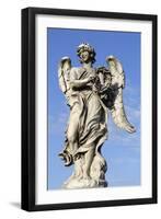 Bernini's Breezy Maniac Angels Statue on the Ponte Sant'Angelo, Rome, Lazio, Italy-Stuart Black-Framed Photographic Print