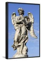 Bernini's Breezy Maniac Angels Statue on the Ponte Sant'Angelo, Rome, Lazio, Italy-Stuart Black-Framed Photographic Print
