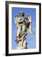 Bernini's Breezy Maniac Angels Statue on the Ponte Sant'Angelo, Rome, Lazio, Italy-Stuart Black-Framed Photographic Print