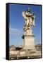 Bernini's Breezy Maniac Angels Statue on the Ponte Sant'Angelo with St. Peter's Basilica Behind-Stuart Black-Framed Stretched Canvas