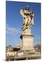 Bernini's Breezy Maniac Angels Statue on the Ponte Sant'Angelo with St. Peter's Basilica Behind-Stuart Black-Mounted Photographic Print