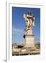 Bernini's Breezy Maniac Angels Statue on the Ponte Sant'Angelo with St. Peter's Basilica Behind-Stuart Black-Framed Photographic Print