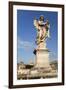 Bernini's Breezy Maniac Angels Statue on the Ponte Sant'Angelo with St. Peter's Basilica Behind-Stuart Black-Framed Photographic Print