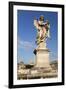 Bernini's Breezy Maniac Angels Statue on the Ponte Sant'Angelo with St. Peter's Basilica Behind-Stuart Black-Framed Photographic Print