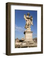 Bernini's Breezy Maniac Angels Statue on the Ponte Sant'Angelo with St. Peter's Basilica Behind-Stuart Black-Framed Photographic Print