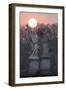 Bernini's Breezy Maniac Angels Statues on the Ponte Sant'Angelo at Sunrise, Rome, Lazio, Italy-Stuart Black-Framed Photographic Print