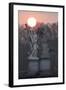 Bernini's Breezy Maniac Angels Statues on the Ponte Sant'Angelo at Sunrise, Rome, Lazio, Italy-Stuart Black-Framed Photographic Print