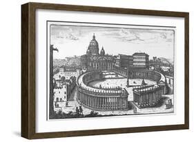 Bernini's Original Plan for St. Peter's Square, Rome-Giovanni Battista Falda-Framed Giclee Print