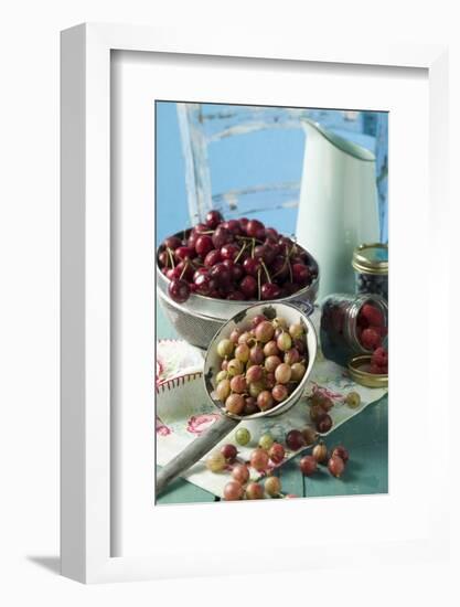 Berries and Cherries with Milk Jug-Eising Studio - Food Photo and Video-Framed Photographic Print