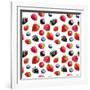 Berries Isolated on White. Seamless Pattern Background-Valentina R-Framed Photographic Print