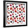 Berries Isolated on White. Seamless Pattern Background-Valentina R-Framed Photographic Print