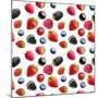 Berries Isolated on White. Seamless Pattern Background-Valentina R-Mounted Photographic Print