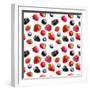 Berries Isolated on White. Seamless Pattern Background-Valentina R-Framed Photographic Print